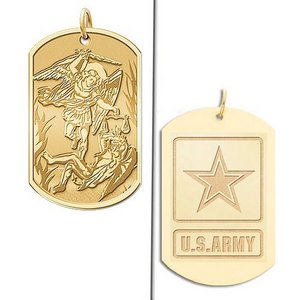 Saint Michael Doubledside ARMY Dogtag Religious Medal  EXCLUSIVE 