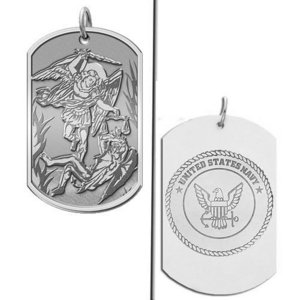 Saint Michael Doubledside NAVY Dogtag Religious Medal  EXCLUSIVE 