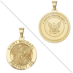 Saint Michael Doubledside NAVY Religious Medal  EXCLUSIVE 
