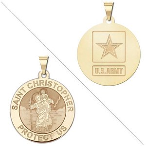 Saint Christopher Doubledside ARMY Religious Medal  EXCLUSIVE 
