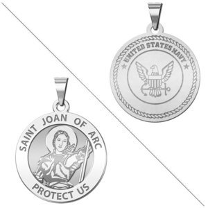 Saint Joan of Arc Doubledside NAVY Religious Medal  EXCLUSIVE 