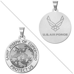Saint Joseph of Cupertino Doubledside AIR FORCE Religious Medal  EXCLUSIVE 