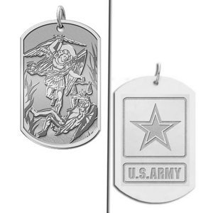 Saint Michael Doubledside ARMY Dogtag Religious Medal  EXCLUSIVE 