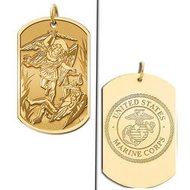 Cheap Saint Michael Doubledside MARINES Dogtag Medal "EXCLUSIVE"