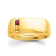 Gold 2 Stone Father's Ring