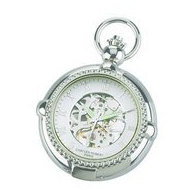 Charles Hubert Open Faced Chrome Tone Pocket Watch