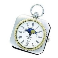 Charles Hubert Chrome Tone Moon Phase Pocket Watch