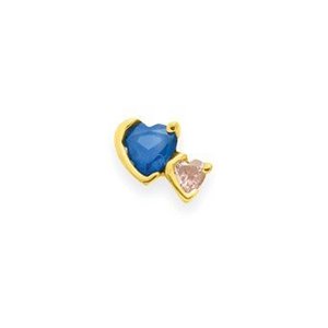 Gold 2 Heart Stone Mother s Pendant Jewelry