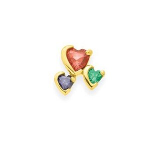 Gold 3 Heart Stone Mother s Pendant Jewelry