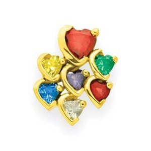 Gold 7 Heart Stone Mother s Pendant Jewelry