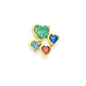 Gold 4 Heart Stone Mother s Pendant Jewelry