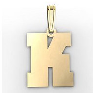 "K" Outlined Initial Pendant