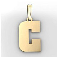 "C" Outlined Initial Pendant