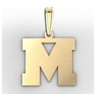 "M" Outlined Initial Pendant