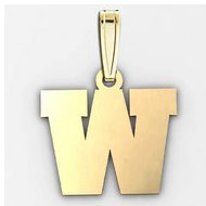 "W" Outlined Initial Pendant