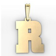 "R" Outlined Initial Pendant