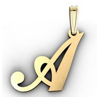 "A" Outlined Initial Pendant
