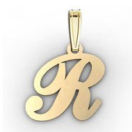 "R" Outlined Initial Pendant
