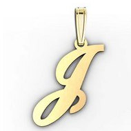 "J" Outlined Initial Pendant