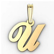 "U" Outlined Initial Pendant
