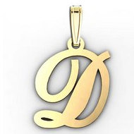 "D" Outlined Initial Pendant