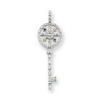 Sterling Silver Multi-CZ Key Pendant