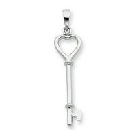 Sterling Silver CZ Key  Charm Pendant