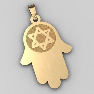 Hamsa Pendant w  Star of David Symbol