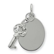 Sterling Silver Tag and Key Charms