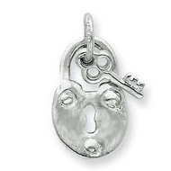 Sterling Silver Heart and Key Charms