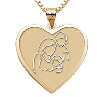 Mother with Two Daughters - Heart Pendant