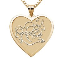 Mother with Three Sons - Heart Pendant