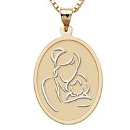 Mother and Daughter - Oval Pendant