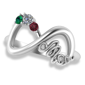 Personalized Infinity Birthstone Mother s Ring