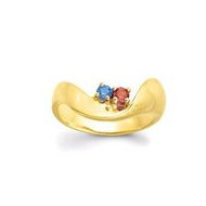 Gold 2 Stone Mother's Ring
