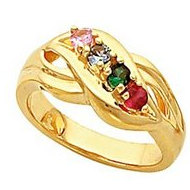 Four Birthstones Mother's Ring