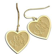 Mother with Three Daughters Heart-Shaped Earrings (w/ KidneyWire)