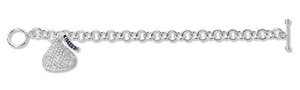 18K White Gold Hershey's Kiss Bracelet w/ 1 Diamond Kiss Charm