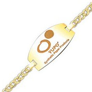 Round Square Bracelet Logo Jewelry w/ Curb Chain