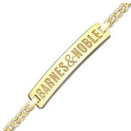 Rectangle Bracelet Logo Jewelry w/ Curb Chain