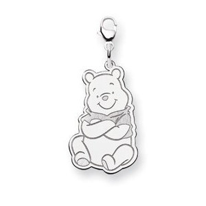 Sterling Silver Winnie the Pooh Large Lobster Clasp Charm