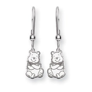 Sterling Silver Disney Winnie the Pooh Shepherd Hook Earrings