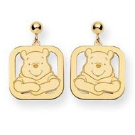 Disney Winnie the Pooh Square Post Dangle Earrings