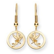 Disney Tinker Bell Shepherd Hook Round Earrings