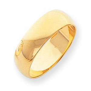 14k Yellow Gold 8mm Comfort Fit Wedding Band