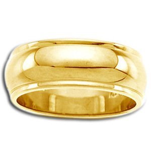 14k Yellow Gold 8mm Domed Series Wedding Band