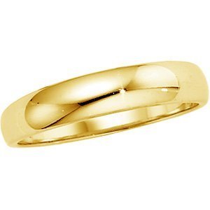 14k Yellow Gold 4mm Half Round Tapered Series Wedding Band