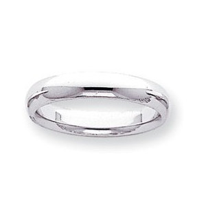 14k White Gold 4mm Comfort Fit Light Weight Wedding Band