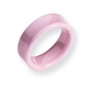 Ceramic Pink Concave 7mm Polished Wedding Band