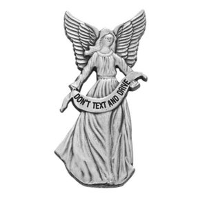Guardian Angel   Don t Text And Drive   Religious Metal Visor Clip